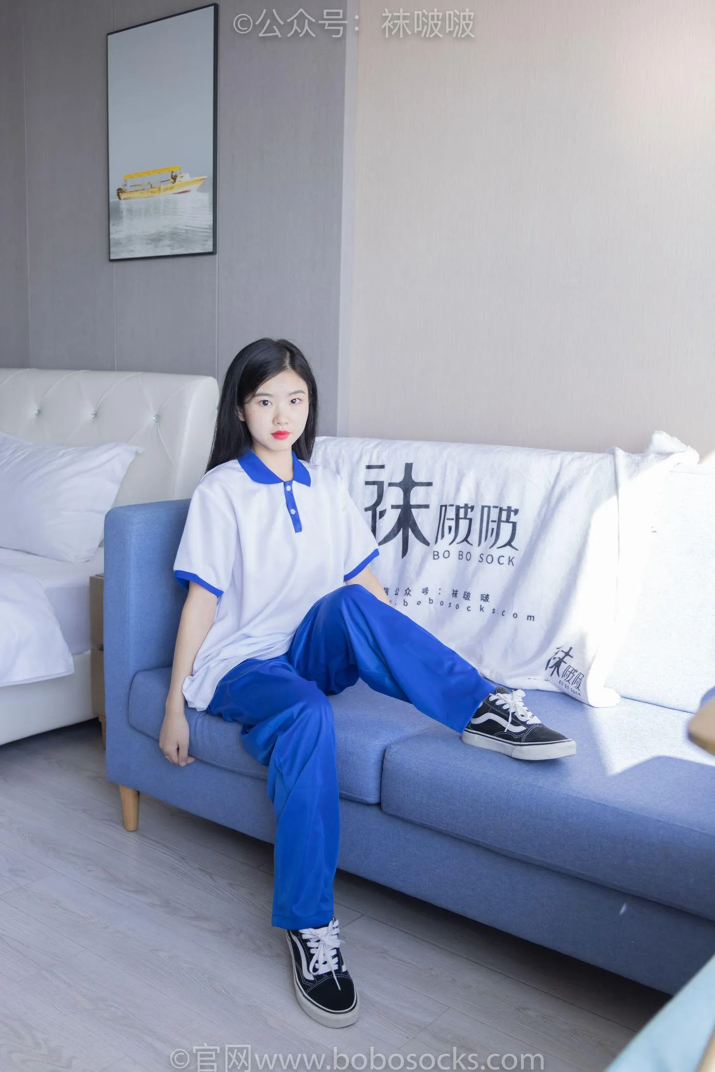 [BoBoSocks袜啵啵]NO.039 小奶熊-校服、vans帆布鞋、短白棉袜、裸足 [154P]插图5